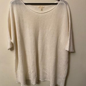 Eileen Fisher White hemp short sleeve tunic Tshirt